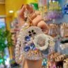 rhinestones heart makeup mirror w08010