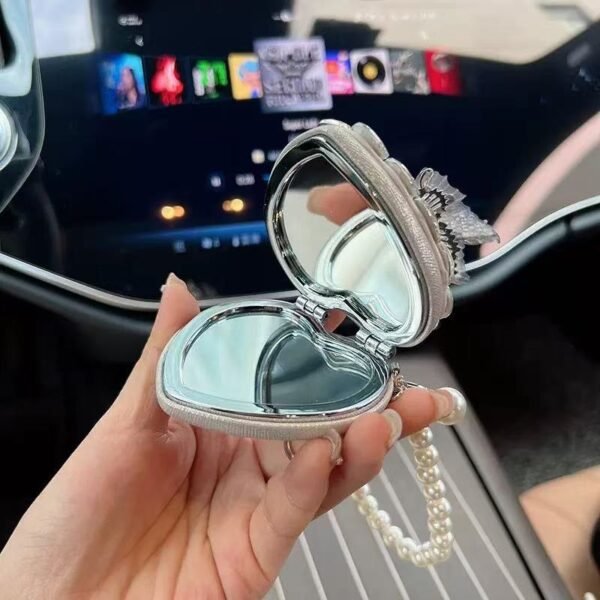 butterfly diamond heart makeup mirror w08040