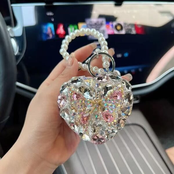 butterfly diamond heart makeup mirror w08040